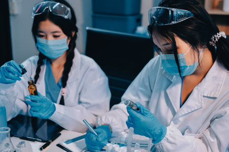 Modern Empty Science Laboratory With Microscopes, Test Tubes And Other Laboratory Equipments