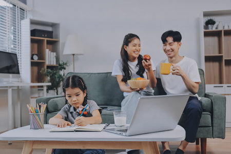 Family spends their free time together