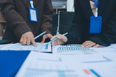 Success in a business meeting at work. Achievement or celebration, motivation and businesspeople clapping hands for good news or supportの写真素材