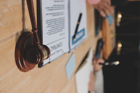 Consultation and conference of professional businesswoman and Male lawyers working and discussion...