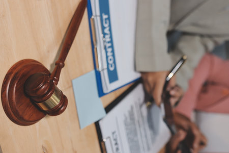 Consultation and conference of professional businesswoman and Male lawyers working and discussion...