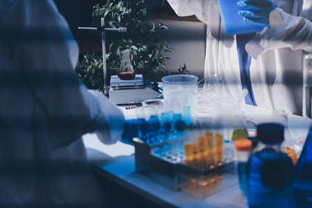 Researchers working in the clinical laboratory