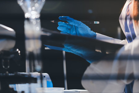 Researchers working in the clinical laboratory