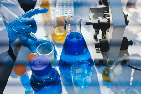 Researchers working in the clinical laboratory