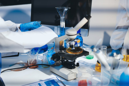 Researchers working in the clinical laboratory