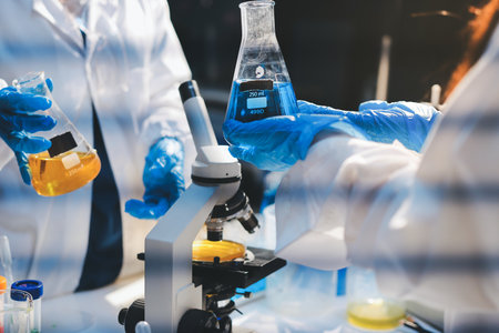 Researchers working in the clinical laboratory