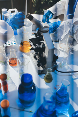 Researchers working in the clinical laboratory