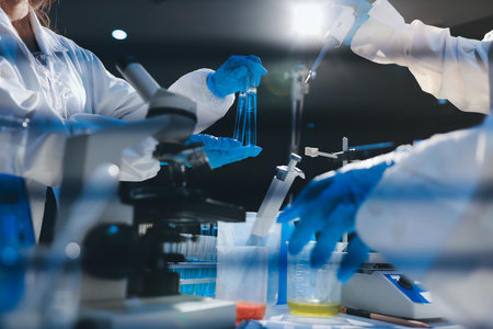 Researchers working in the clinical laboratory