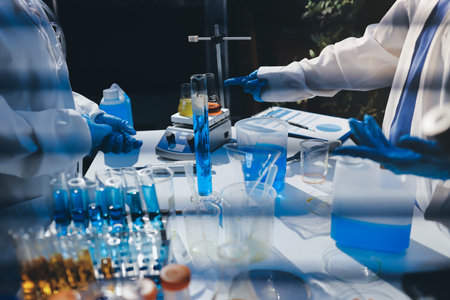 Researchers working in the clinical laboratory