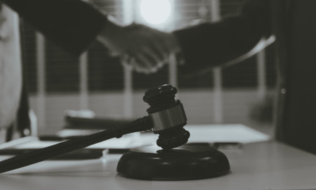 Lawyer explained to the client about the law that must be brought against the court case.
