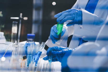 Researchers working in the clinical laboratory