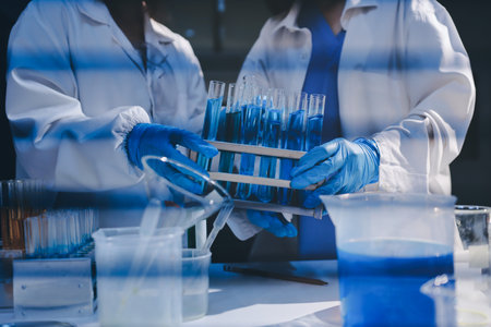 Researchers working in the clinical laboratory