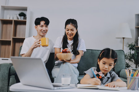 Family spends their free time together