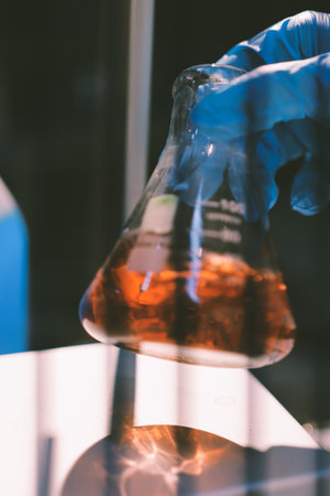 Researchers working in the clinical laboratoryの写真素材