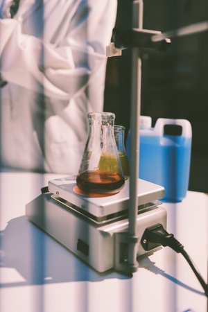 Researchers working in the clinical laboratoryの写真素材