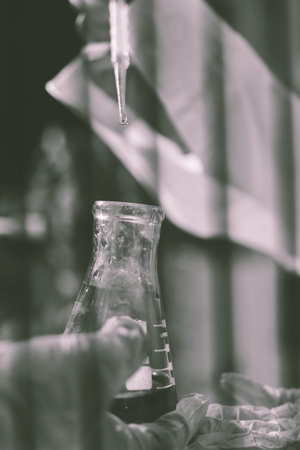 Researchers working in the clinical laboratoryの写真素材