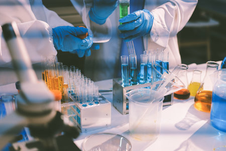 Researchers working in the clinical laboratory