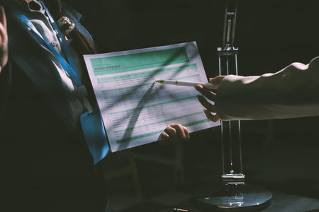 Close up high angle Asian businesswoman working with her coworker in meeting room