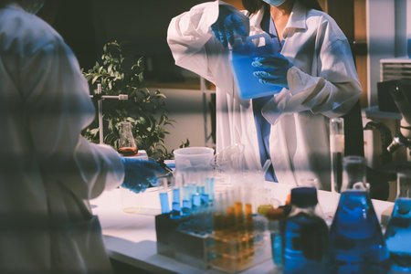 Researchers working in the clinical laboratory