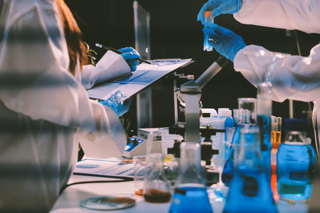 Researchers working in the clinical laboratory