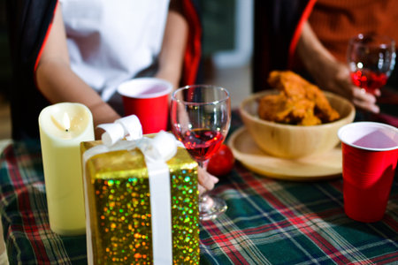 People having fun at Halloween partyの写真素材