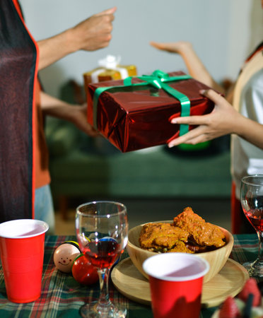 People having fun at Halloween partyの写真素材