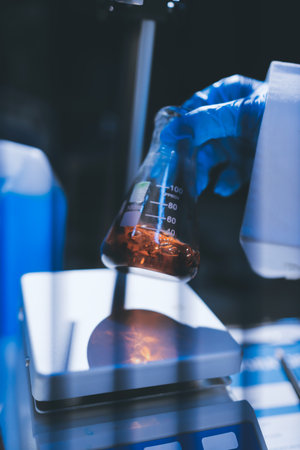 Researchers working in the clinical laboratoryの写真素材