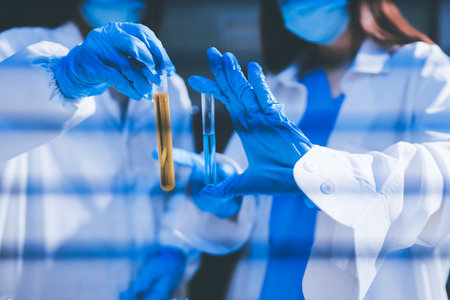 Researchers working in the clinical laboratory