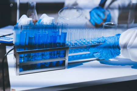 Researchers working in the clinical laboratory