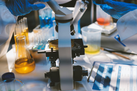 Researchers working in the clinical laboratory