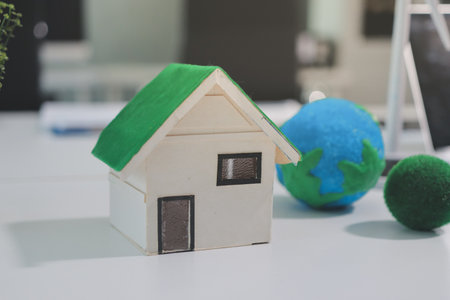 Group of businesspeople in team brainstorm meeting discussion on organization planning. Sustainable business, coworker people teamwork. Close upの写真素材