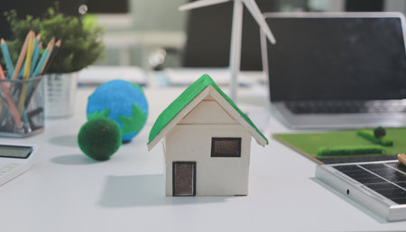 Group of businesspeople in team brainstorm meeting discussion on sustainable business, coworker people teamwork. Close upの写真素材