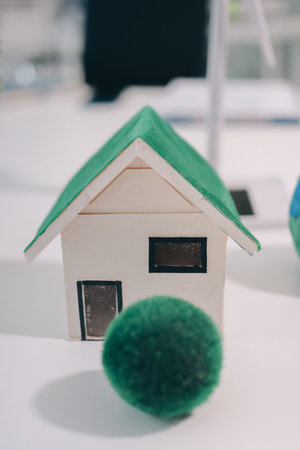 Group of businesspeople in team brainstorm meeting discussion on organization planning. Sustainable business, coworker people teamwork. Close upの写真素材