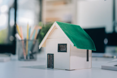 Group of businesspeople in team brainstorm meeting discussion on  organization planning. Sustainable business, coworker people teamwork. Close upの写真素材