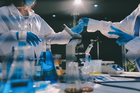 Researchers working in the clinical laboratory
