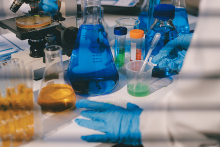 Researchers working in the clinical laboratory