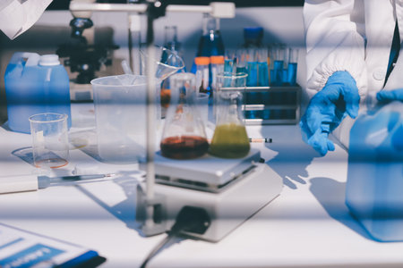 Researchers working in the clinical laboratory