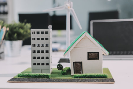 Group of businesspeople in team brainstorm meeting discussion on ESG (Environmental, social, corporate governance) organization planning. Sustainable business, coworker people teamwork. Close upの写真素材