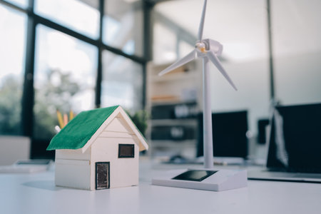 Group of businesspeople in team brainstorm meeting discussion on ESG organization planning. Sustainable business, coworker people teamwork. Close upの写真素材