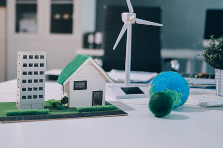 Group of businesspeople in team brainstorm meeting discussion on sustainable business, coworker people teamwork. Close upの写真素材