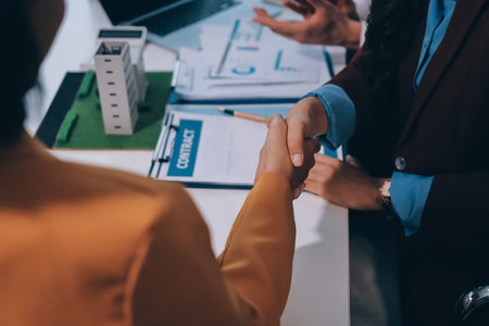 Buyers and real estate agents have agreed to buy and sell byの写真素材