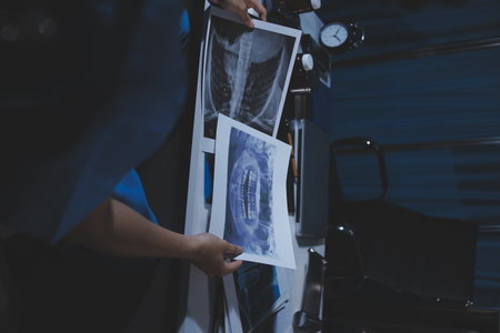 Doctors are meeting at the hospital to discuss treatment options and share experiences with colleagues.の写真素材