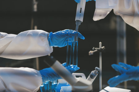 Researchers working in the clinical laboratory