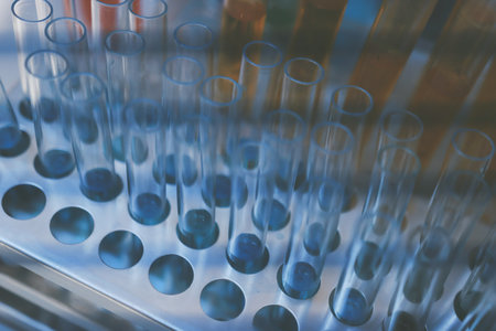 Researchers working in the clinical laboratoryの写真素材