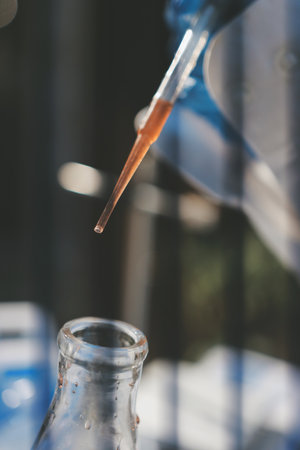 Researchers working in the clinical laboratoryの写真素材