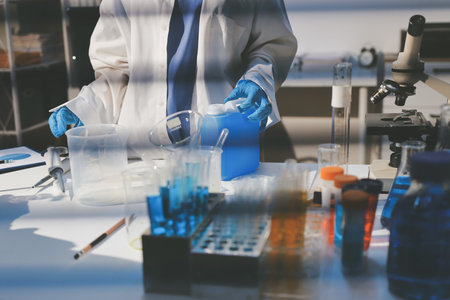 Researchers working in the clinical laboratory