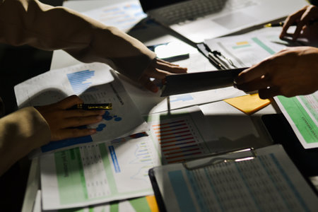business people in meeting discussing plans together