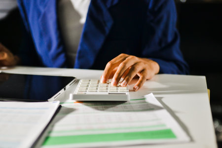 business people in meeting discussing plans togetherの写真素材