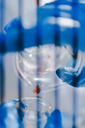 Researchers working in the clinical laboratoryの写真素材