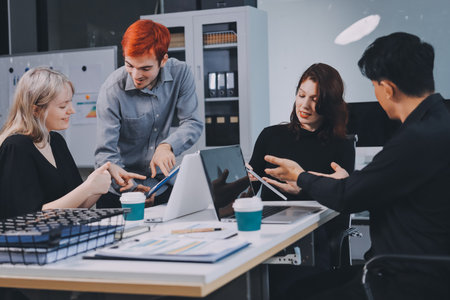 Multiracial business people having meetingの写真素材